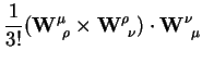 $\displaystyle \frac{1}{3!}({\bf W}^{\mu}_{~\rho} \times {\bf W}^{\rho}_{~\nu}) \cdot {\bf W}^{\nu}_{~\mu}$