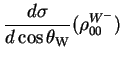 $\displaystyle \frac{d\sigma}{d\cos\theta_{\rm W}}(\rho^{W^{-}}_{00})$