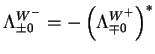 $\displaystyle \Lambda^{W^{-}}_{\pm0} = -\left(\Lambda^{W^{+}}_{\mp0}\right)^{*}$