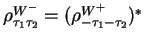 $ \rho^{W^{-}}_{\tau_{1}\tau_{2}} = (\rho^{W^{+}}_{-\tau_{1}-\tau_{2}})^{*}$