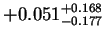 $\displaystyle +0.051^{+0.168}_{-0.177}$