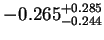 $\displaystyle -0.265^{+0.285}_{-0.244}$