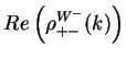 $\displaystyle Re\left(\rho^{W^{-}}_{+-}(k)\right)$