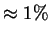 $ \approx 1\%$