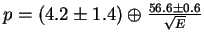 $ p = (4.2\pm 1.4) \oplus \frac {56.6\pm 0.6}{\sqrt {E}}$