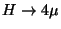$H\rightarrow4\mu$